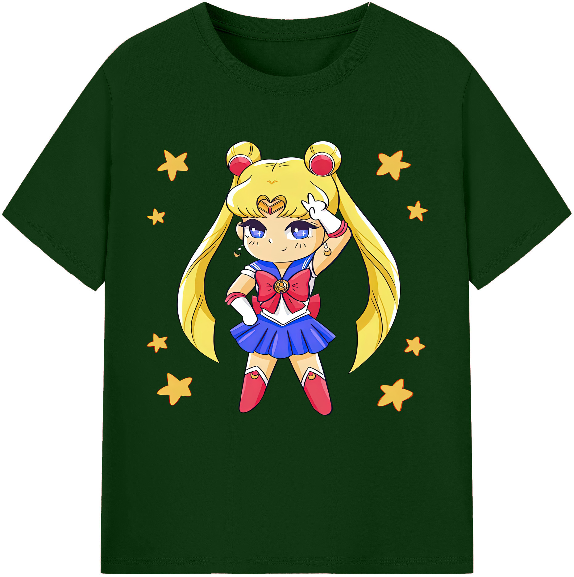 （画像用） 美少女戦士セーラームーン 月野 うさぎ つきの うさぎ Sailor Moon Tsukino Usagi 綿100％半袖Tシャツ（フロントプリント）